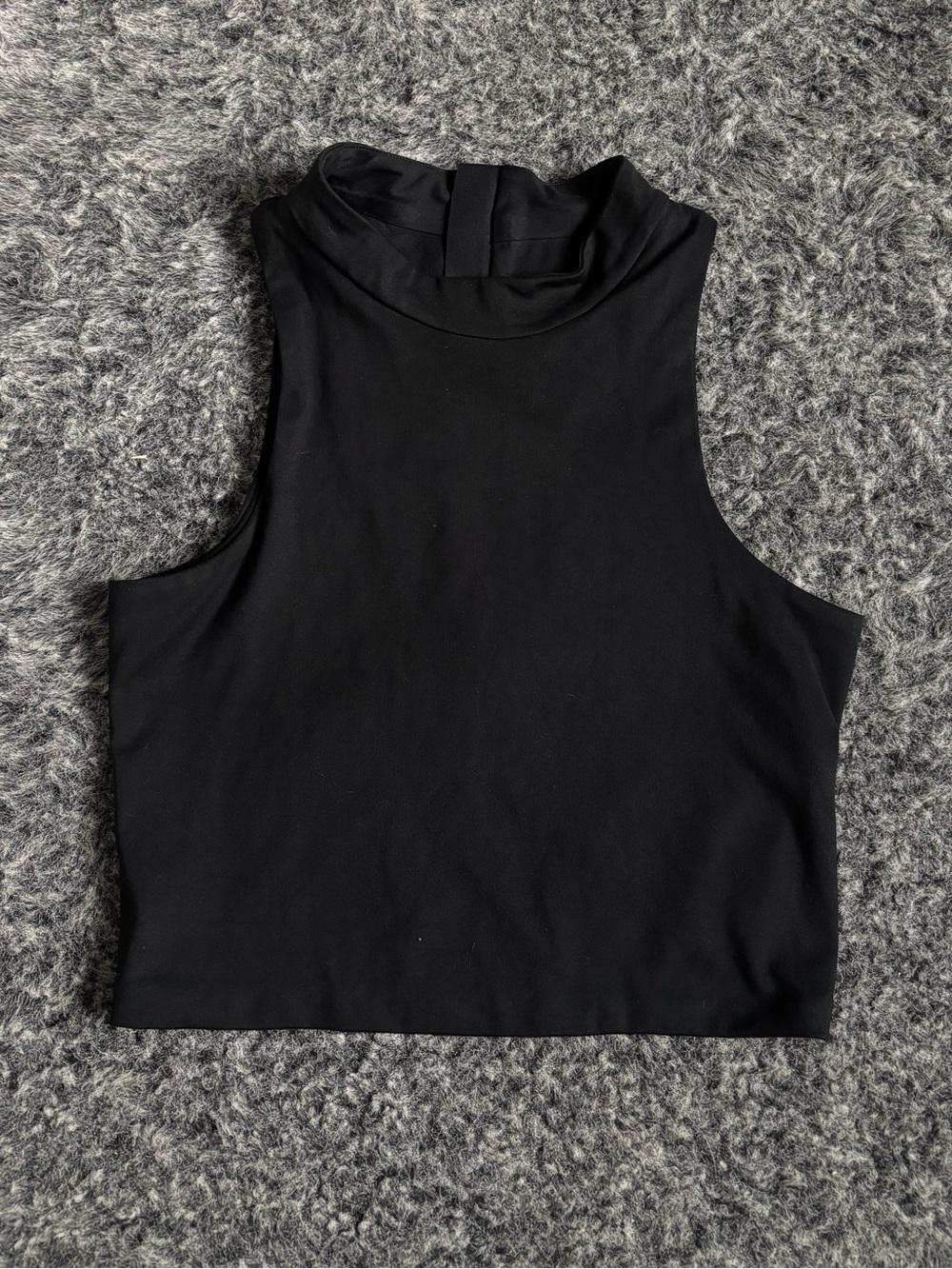 girlfriend collective Black Sleeveless Mock Neck Crop Top